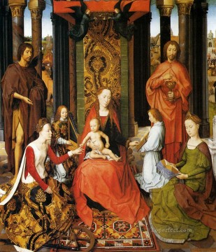  Netherlandish Oil Painting - The Mystic Marriage Of St catherine Of Alexandria Netherlandish Hans Memling